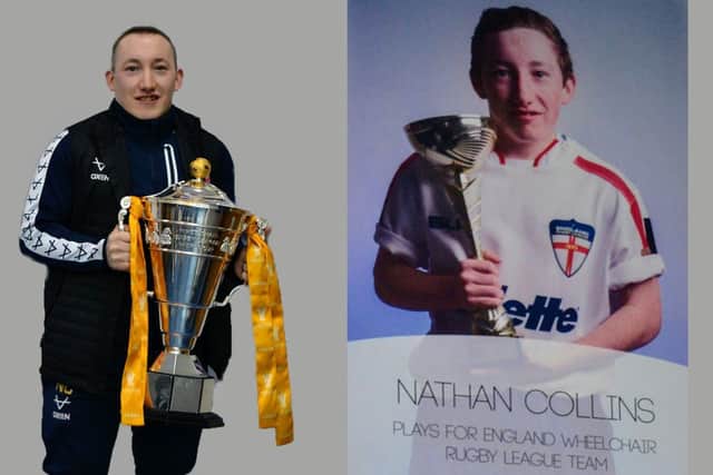 Former student of St Wilfred's, Nathan Collins, returned to the Featherstone school as a Wheelchair Rugby League World Cup winner.