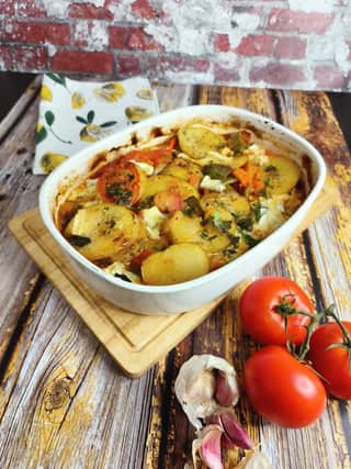 The Greek dish Briam helps to use up excess courgettes and tomatoes