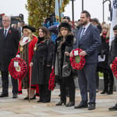 Remembrance Sunday service at Wakefield War Memorial.