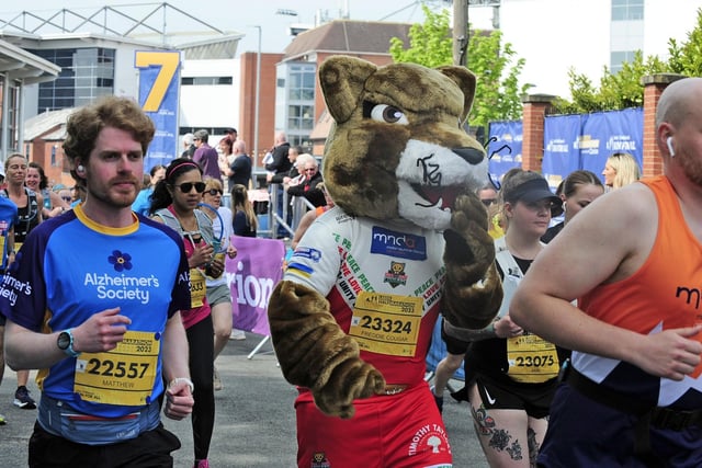 Some club mascots joined the race