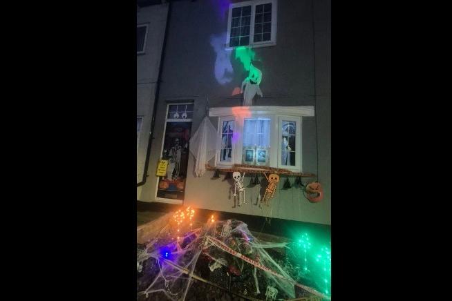 Sammie Winchurch shared her decorations, ready to greet trick or treaters