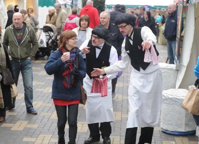 Digging Holes Street Theatre entertaining the crowds.