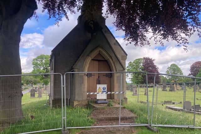 The twin buildings at the entrance to Knottingley Cemetery have stood for over 160 years but have been unused for more than a decade. LDRS image
