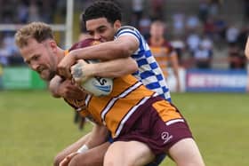 Batley Bulldogs' former Featherstone Rovers playmaker Ben Reynolds in action in the Betfred Championship against Halifax Panthers on Sunday. Photo by Gerard Binks