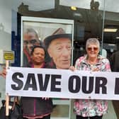 Pensioners in Normanton have protested the closure of the Halifax branch - the last bank on the high street.
