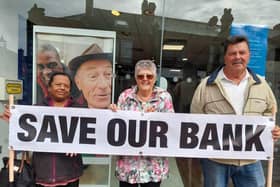 Pensioners in Normanton have protested the closure of the Halifax branch - the last bank on the high street.