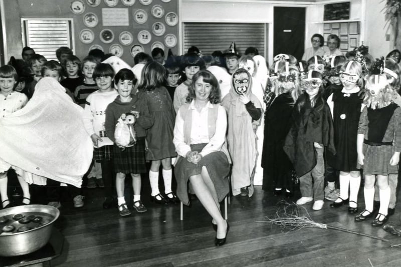 Pupils enjoying Halloween at Clifton Infant School - date unknown.