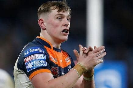 Jack Broadbent scored two tries for Castleford Tigers against Catalans Dragons. Picture: Ed Sykes/SWpix.com
