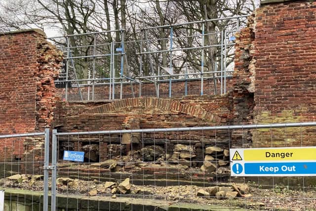 The removal of the brickwork revealed features of "significant archaeological interest."