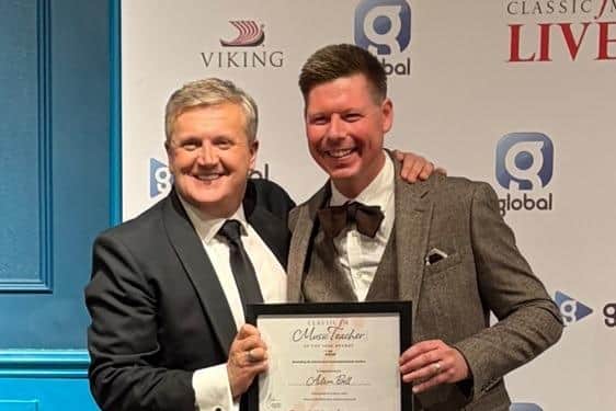 Adam Bell, who lives in Ossett and is Head of Arts at Springwell Leeds, was personally informed of the prestigious award by Classic FM presenter Aled Jones, who praised his work with young people.