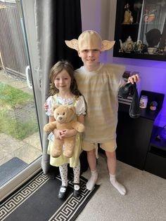 Sally Cartwright shared a photo of Alice (five) as Goldilocks and Flynn (nine) as Dobby.
