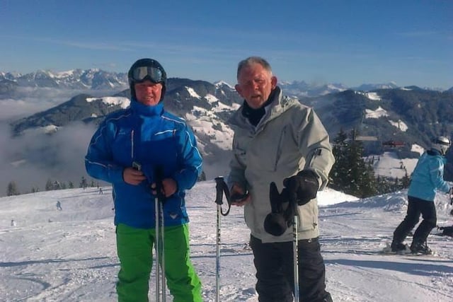 With brother Bob on ski holiday in Auffach, Austria in 2014
