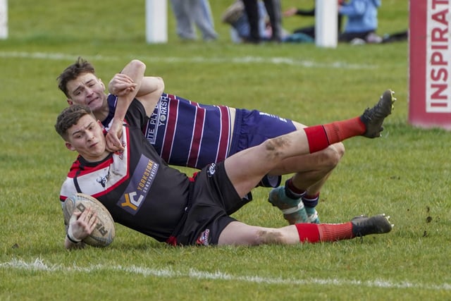 A Fryston Warriors player is grounded.