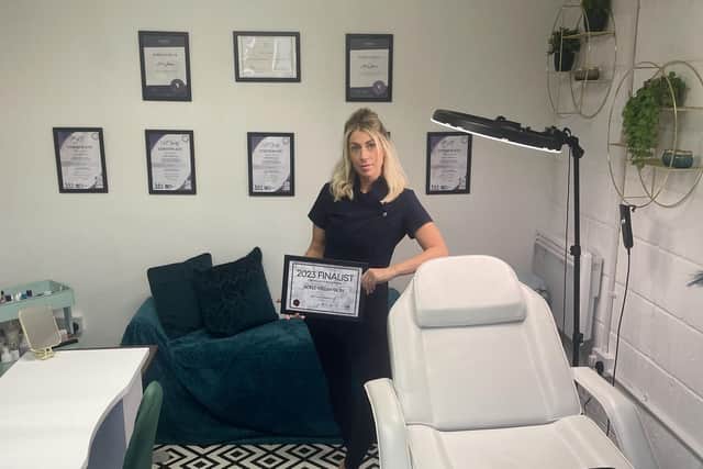 Pontefract stylist Adele Williamson with her most recent nomination certificate