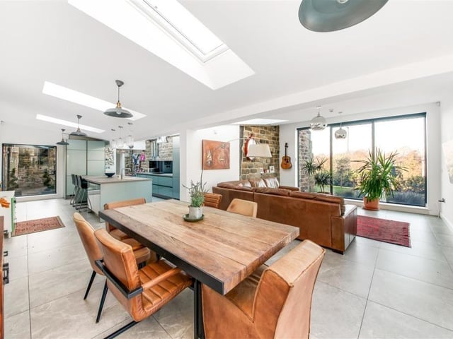 The plush, contemporary style open plan interior.