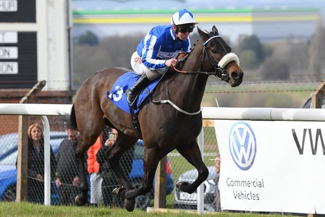 Rayong, ridden by Franny Norton, goes clear to win the £25,000 RIU Hotels and Resorts Handicap at Pontefract in 2022. Picture: Alan Wright