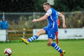 Joe Lumsden scored two goals before being unluckily sent-off for Pontefract Collieries against Worksop Town.