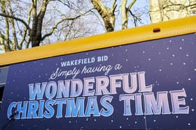 'Having a Wonderful Christmas Time' outside Wakefield Cathedral.