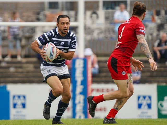Mark Kheirallah scored two tries and kicked eight goals in Featherstone Rovers' 60-0 win at Whitehaven. Picture: JLH Photography