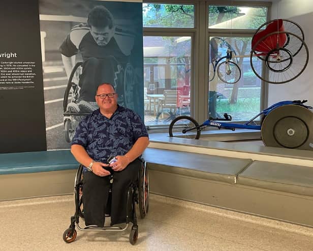 Legendary competitor Paul Cartwright at the National Paralympic Heritage Museum.