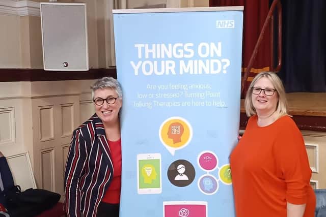 Bake off star Karen Wright, joined an event to mark World Mental Health Day that was hosted by Turning Point Talking Therapies, Wakefield.