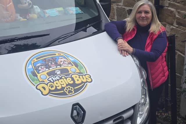 The Doggie Bus and owner, Lisa Pinardi.