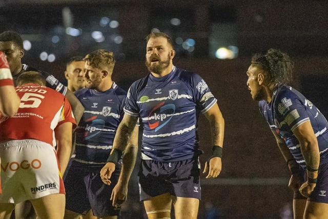 Adam Cuthbertson (centre) played some valuable minutes for Featherstone Rovers.