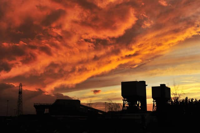 The sun sets over Kellingley Colliery on the eve of its closure in December 2015.  Picture Bruce Rollinson