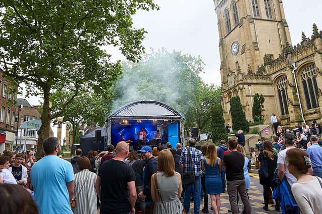 Last year's stage on the cathedral precinct. Picture by John Jowett