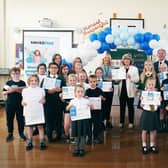 Sophie Dixon, Headteacher, Coun Denise Jeffery, Leader of Wakefield Council, and Coun Richard Forster, Chair of Governors, have celebrated the primary school going smokefree.