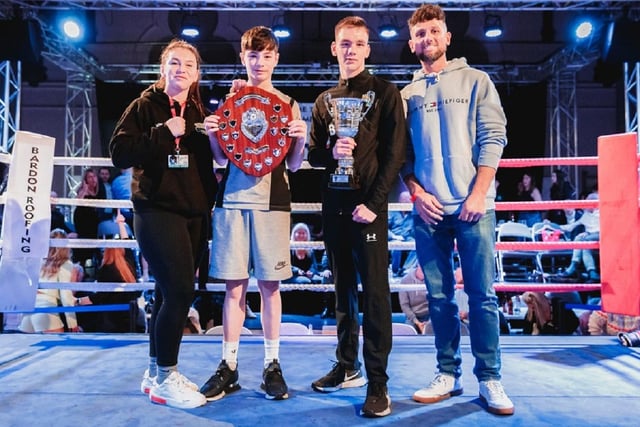 Trophy winners on a great night of boxing at the White Rose show held at Unity Hall.