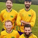Wakefield Athletic's goal scorers in their 8-2 away success over Whitwood Metrostars. Back: Niall Wood, Usman Mahmood. Front: Kane Whitaker, Haseeb Ahmed.