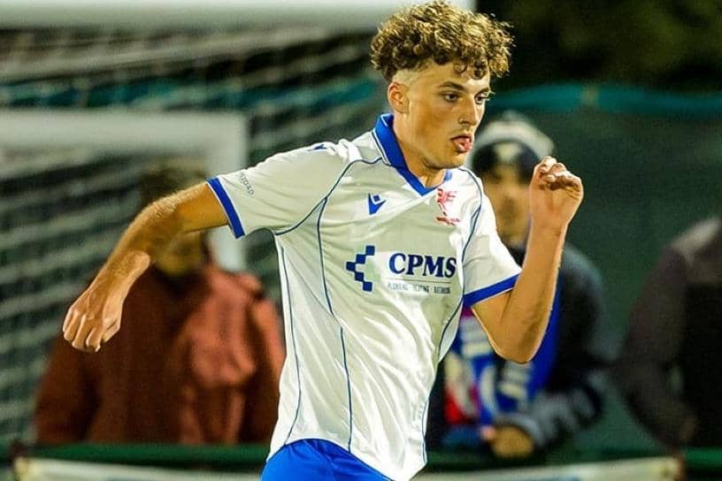 Kenzie Dillon scored his fifth goal of the season when he was on target for Wakefield AFC against LIV. Picture: Steve Biltcliffe