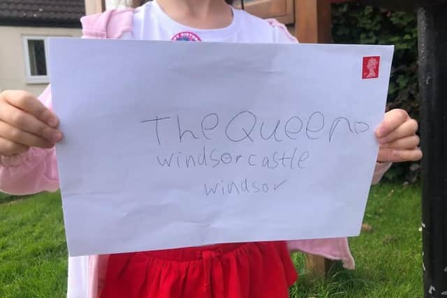 Ava addressed her drawing to The Queen at Windsor.