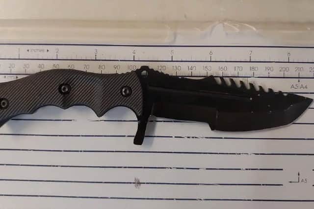 The lock knife seized by police