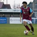 Iyrwah Gooden went close to scoring on a night of frustration for Emley. Picture: Mark Parsons