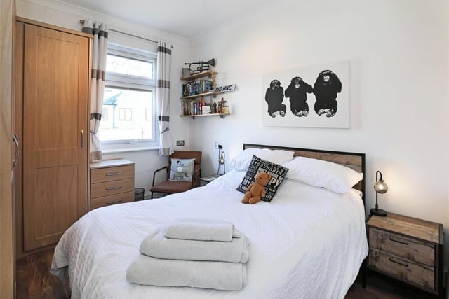 Ths room features built in fitted wardrobes, two double glazed windows and a central heating radiator.
