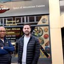 One of the first to benefit from the grant scheme was a Wakefield city centre restaurant. Corarima, an Abyssinian restaurant on Cross Street, received funding from the Shop Security Grant Scheme, enabling them to install CCTV cameras and a new alarm system. Asamnew from Corarima with Coun Michael Graham.