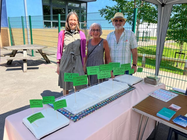 A community cake was ceremonially cut by the Bishop of Wakefield, Tony Robinson.