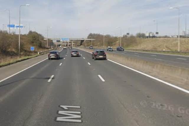 The M1 Southbound exit slip road to the M62 Westbound is currently closed.