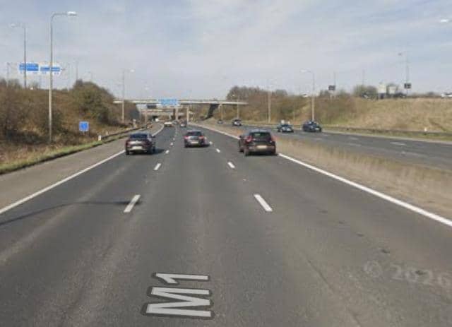 The M1 Southbound exit slip road to the M62 Westbound is currently closed.