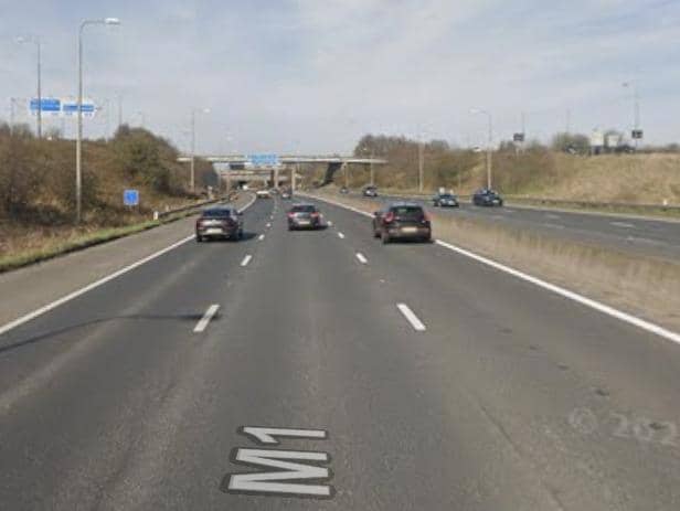 The M1 Southbound exit slip road to the M62 Westbound is currently closed.