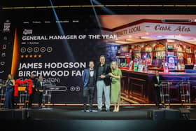 James Hodgson, general manager at Birchwood Farm in Glasshoughton, accepting his award.