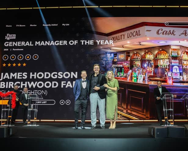 James Hodgson, general manager at Birchwood Farm in Glasshoughton, accepting his award.