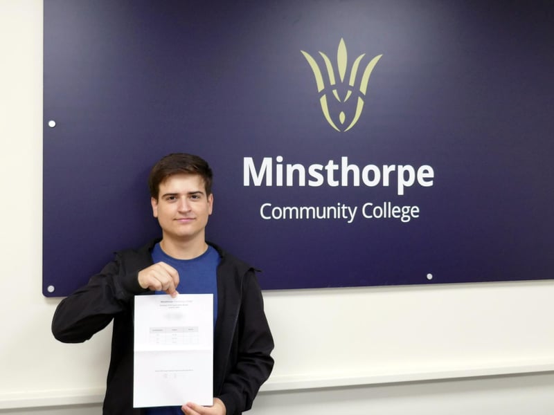 Ashi Kosztolanyi received three As in his results today at Minsthorpe Community College
