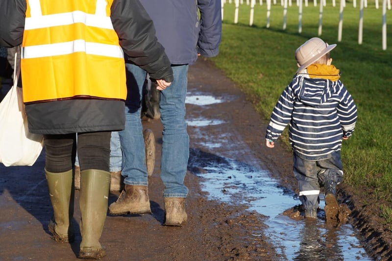 Visitors popped on their wellies and winter coats to walk the trail at Pontefract Park in search of Peter’s peregrine,  splashing and exploring the great outdoors along the way.