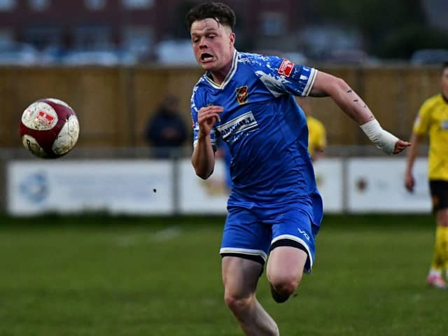 Adam Haw opened the scoring for Pontefract Collieries in the West Riding County Cup final. Picture: Daniel Kerr