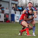 Action between Featherstone Rovers and Halifax Panthers in the third round of the Challenge Cup on Sunday, March 12, in which Fax won 18-22.