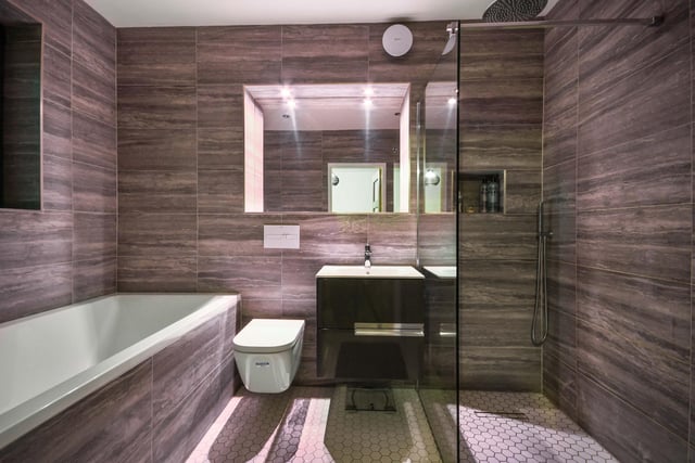 Each bedroom has an en-suite and this is the master bedroom's bathroom.