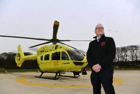 Director of Aviation, Steve Waudby, with Yorkshire Air Ambulance's new G-YAAA Helicopter ahead of its first mission.